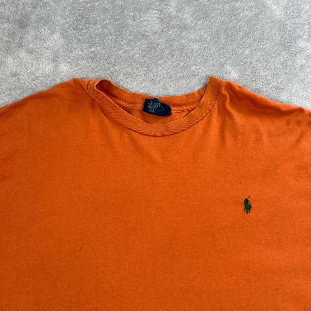 Polo Ralph Lauren Pony Logo T-Shirt Mens 2XL Orange Short Sleeve Crewneck Tee